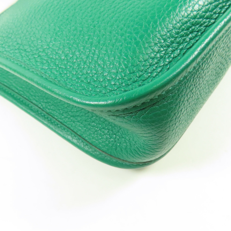 HERMES Clemence皮革Evelyne TPM銀扣肩背袋Menthe-9
