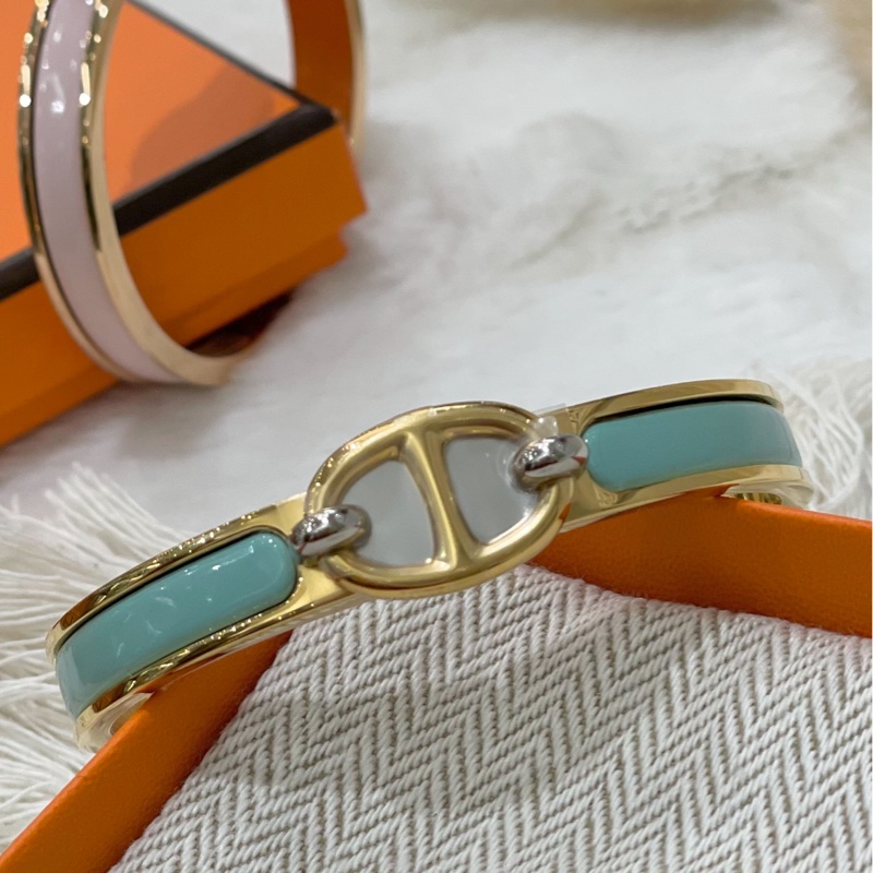 Hermes mini clic bracelet blue 粉藍色豬鼻手鈪-0