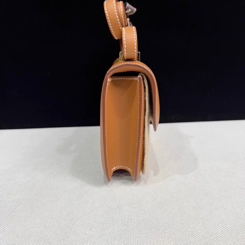 HERMES愛馬仕康康elan 金棕 金扣 W刻 全新全套帶票-4