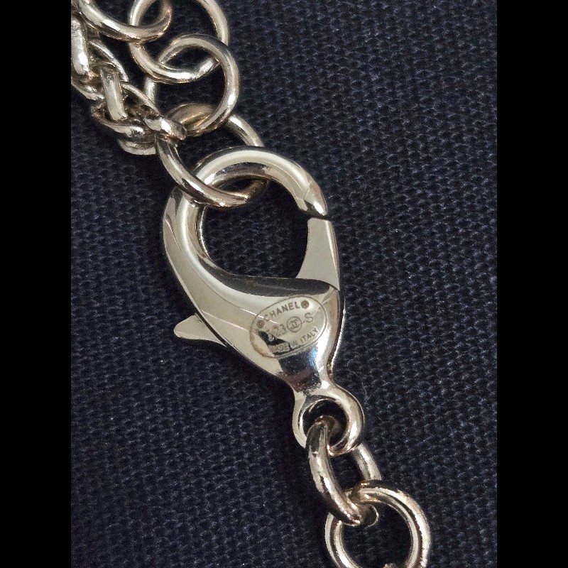 香奈兒Chanel 滿鑽 麥穗吊飾雙C logo 項鍊-13