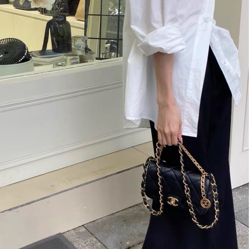 Chanel 香奈兒 23S 黑金金幣mini 芯片款 不容易撞的一款 帶點復古風-0