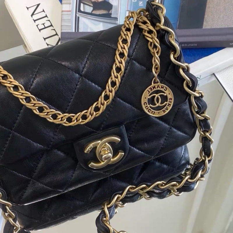 Chanel 香奈兒 23S 黑金金幣mini 芯片款 不容易撞的一款 帶點復古風-1