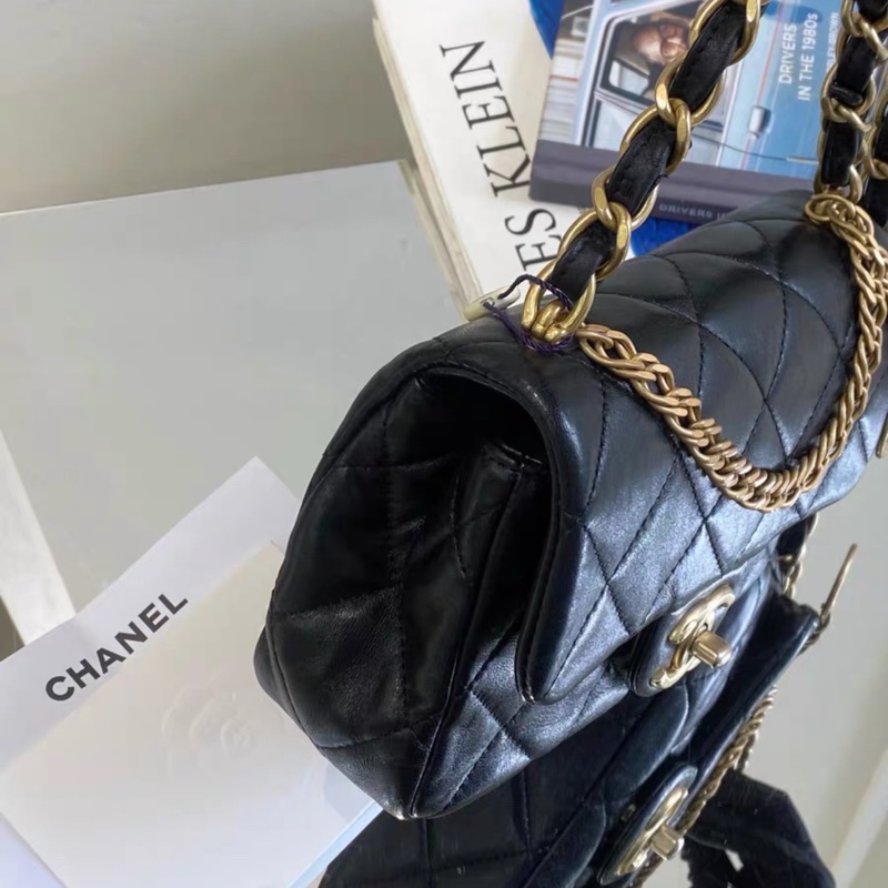 Chanel 香奈兒 23S 黑金金幣mini 芯片款 不容易撞的一款 帶點復古風-4