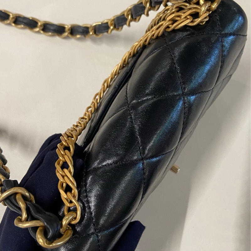 Chanel 香奈兒 23S 黑金金幣mini 芯片款 不容易撞的一款 帶點復古風-7