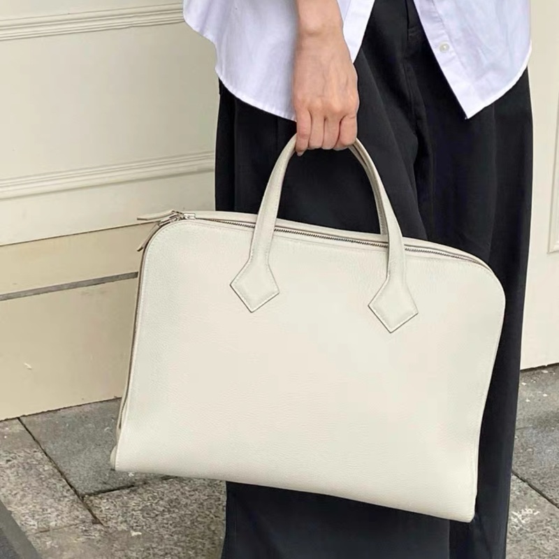 Hermes 愛馬仕 珍珠白工作包 手提包 低調奢華 筆電能放容量足夠-1