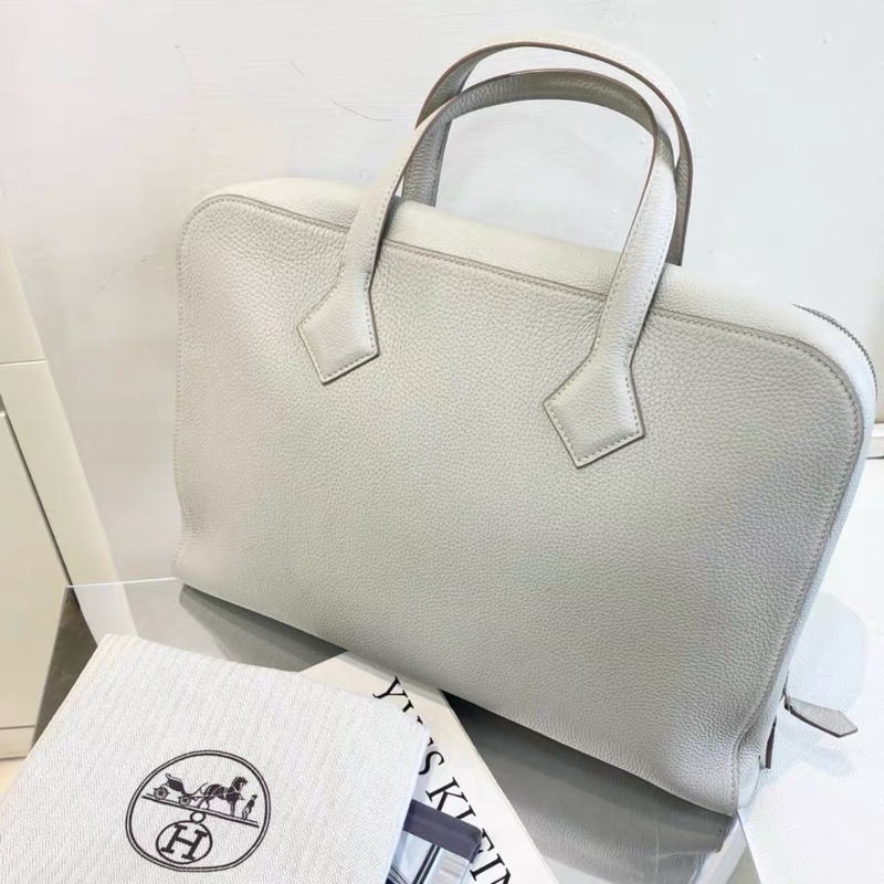 Hermes 愛馬仕 珍珠白工作包 手提包 低調奢華 筆電能放容量足夠-8