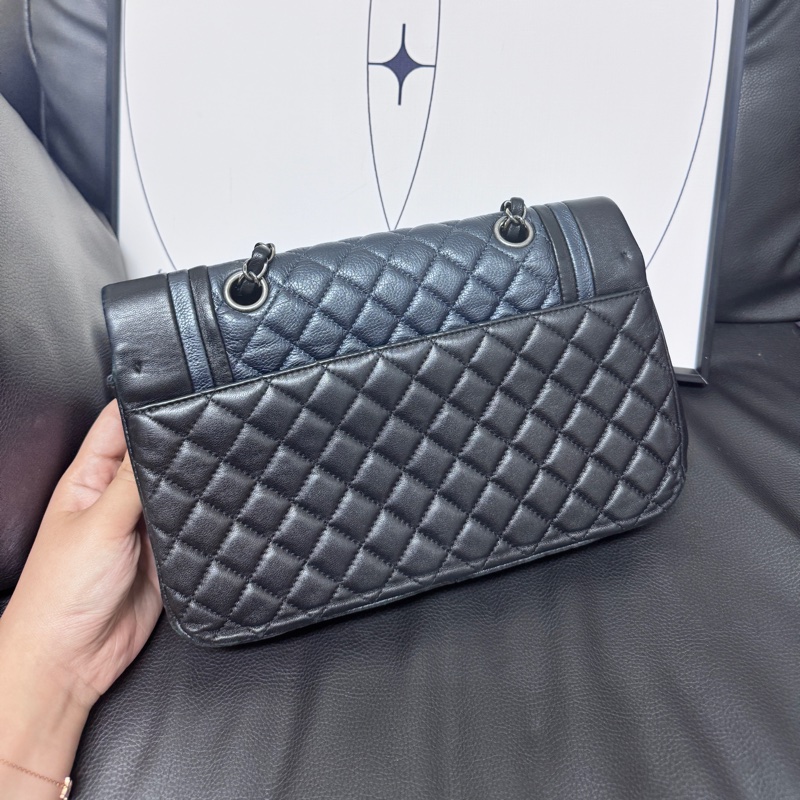 Chanel 中古包CF 黑藍拼色-2