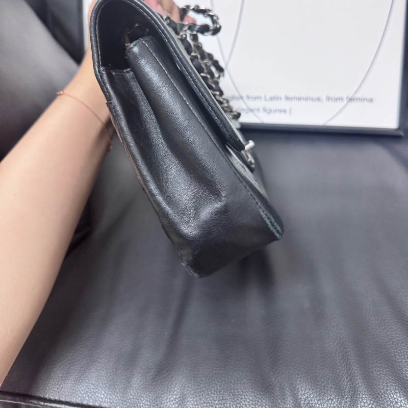 Chanel 中古包CF 黑藍拼色-10
