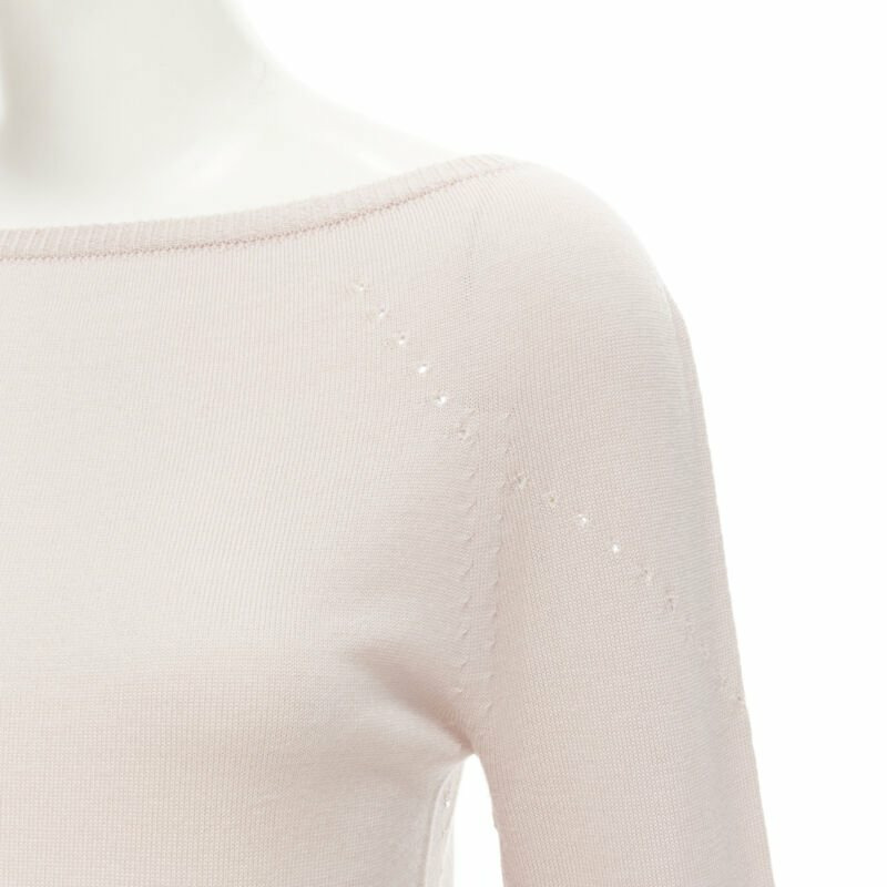 GIANNI VERSACE Vintage 100% wool pastel pink silver sequins sweater IT42 M-1