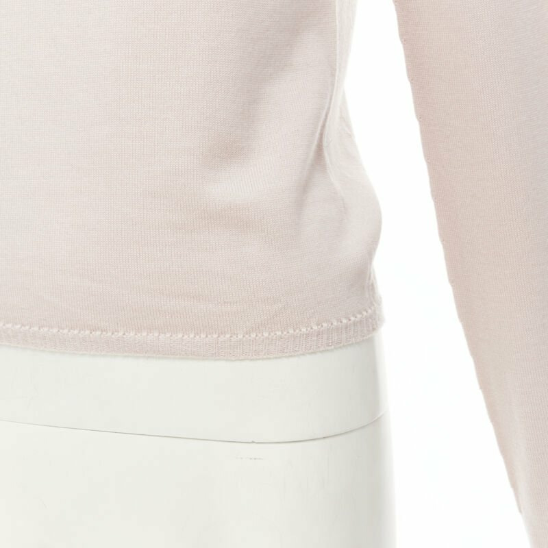 GIANNI VERSACE Vintage 100% wool pastel pink silver sequins sweater IT42 M-6