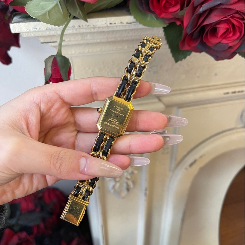 Chanel vintage黑金方糖手錶s碼-2