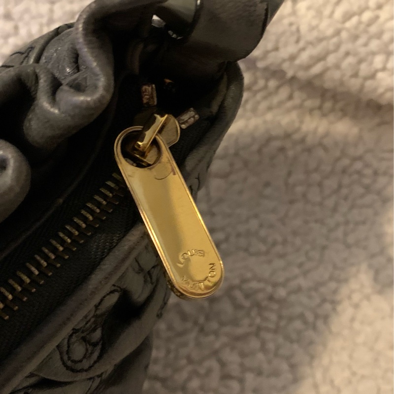 LOUIS VUITTON 限量版深灰色小羊皮刺繡肩背包 小籠包 手提包m95476-19