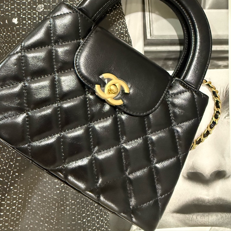 全新全配🤍CHANEL Kelly 包 黑色迷你購物 包小牛皮-8