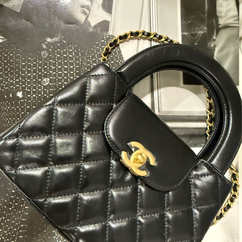 全新全配🤍CHANEL Kelly 包 黑色迷你購物 包小牛皮-9