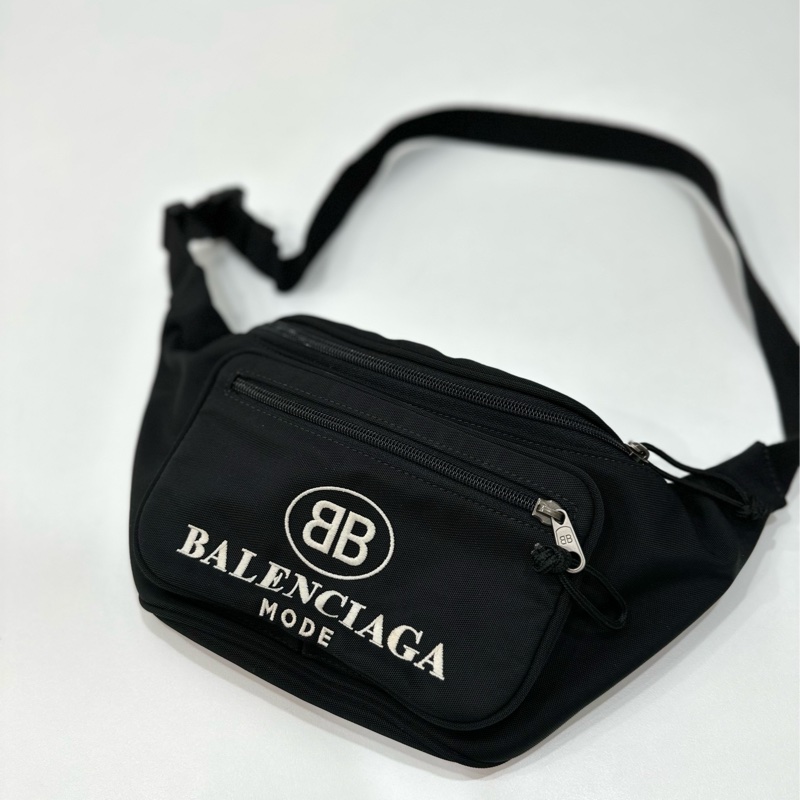 BALENCIAGA 巴黎世家 Explorer 黑色 尼龍 胸包 腰包胸口包 側背包 肩背包 斜背包-0
