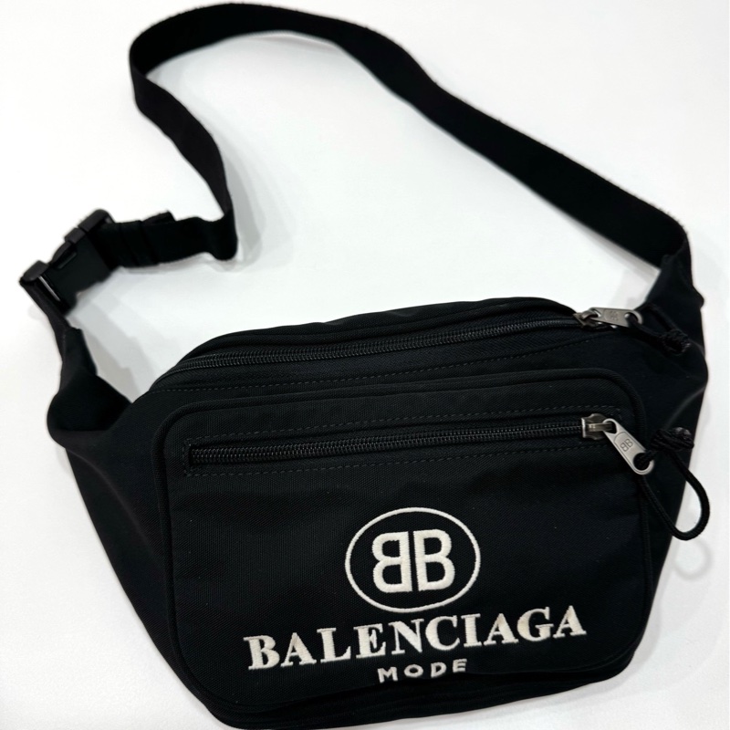BALENCIAGA 巴黎世家 Explorer 黑色 尼龍 胸包 腰包胸口包 側背包 肩背包 斜背包-2