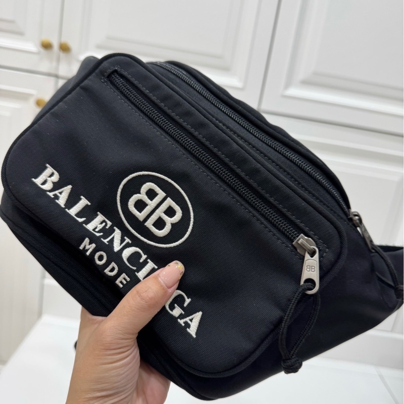 BALENCIAGA 巴黎世家 Explorer 黑色 尼龍 胸包 腰包胸口包 側背包 肩背包 斜背包-11