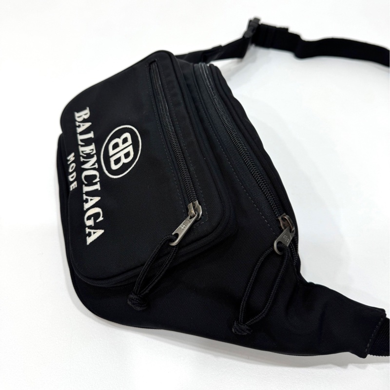 BALENCIAGA 巴黎世家 Explorer 黑色 尼龍 胸包 腰包胸口包 側背包 肩背包 斜背包-13