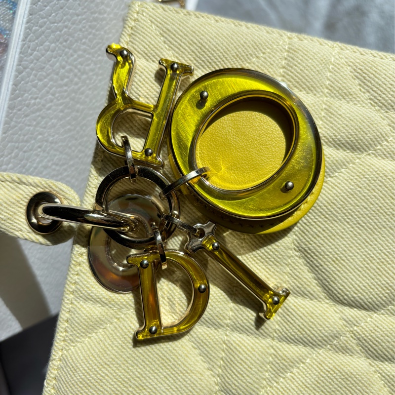 Dior 小雞黃 牛仔/丹寧材質 Lady D-Joy 中號黛妃包-6