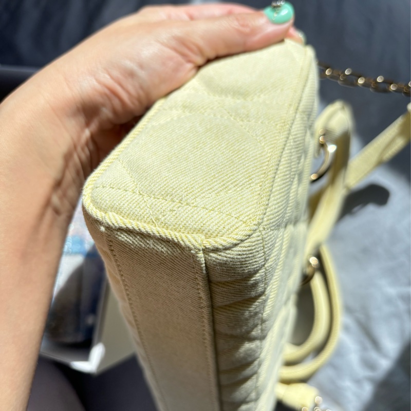 Dior 小雞黃 牛仔/丹寧材質 Lady D-Joy 中號黛妃包-9