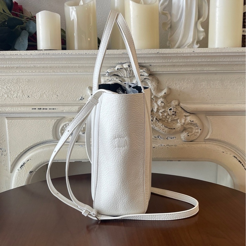 Belenciaga白色菜籃子手提斜背包tote bag-4