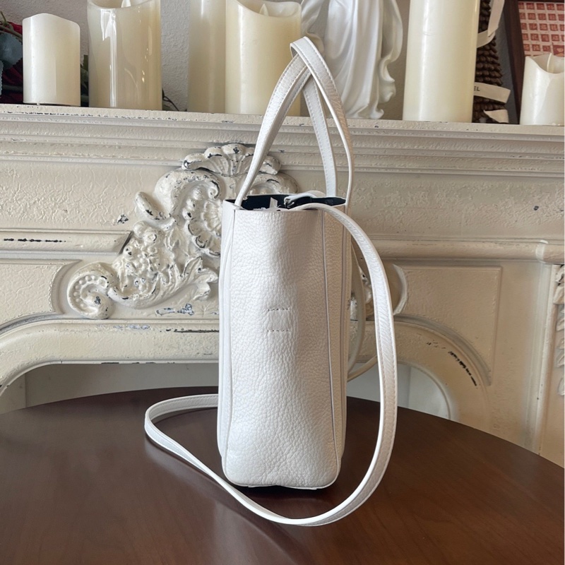 Belenciaga白色菜籃子手提斜背包tote bag-5