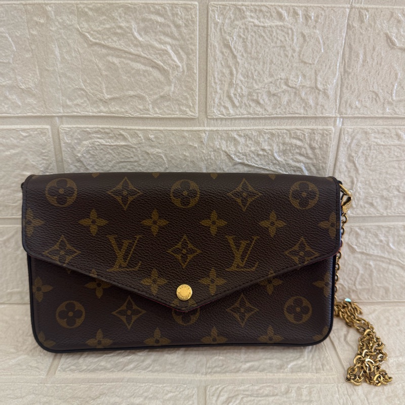 LV 咖花紋三合一woc-0