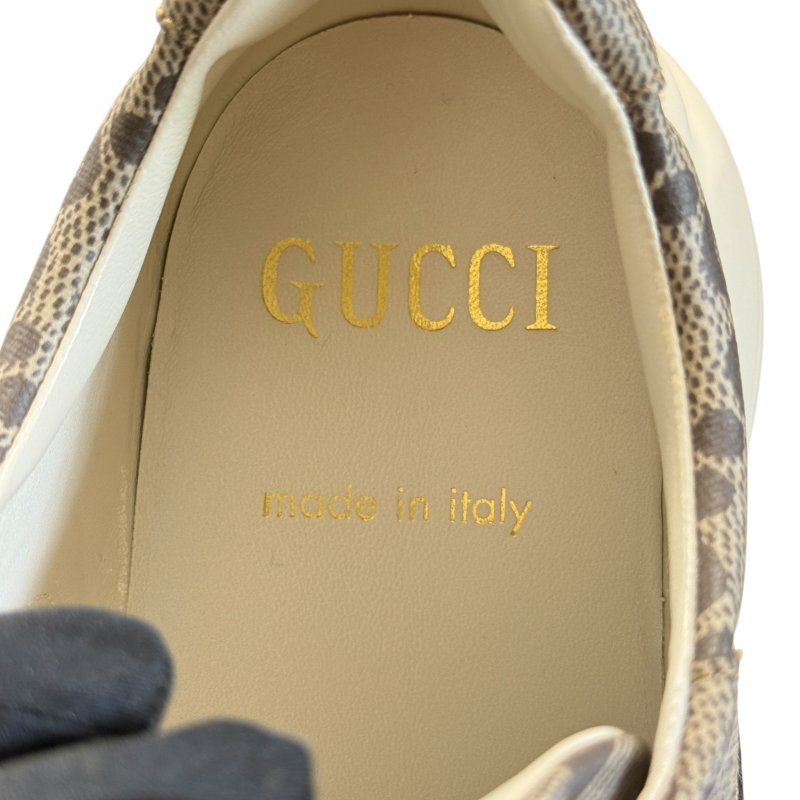 GUCCI 古馳 GG Maxi GG Supreme  Rhyton 老爹鞋 7 號半 PVC帆布/皮革 運動鞋 卡其色老花-9