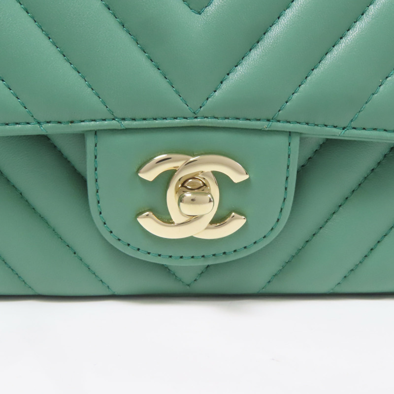 CHANEL 牛皮皮革Shoulder Bag金扣鏈帶肩背袋-8
