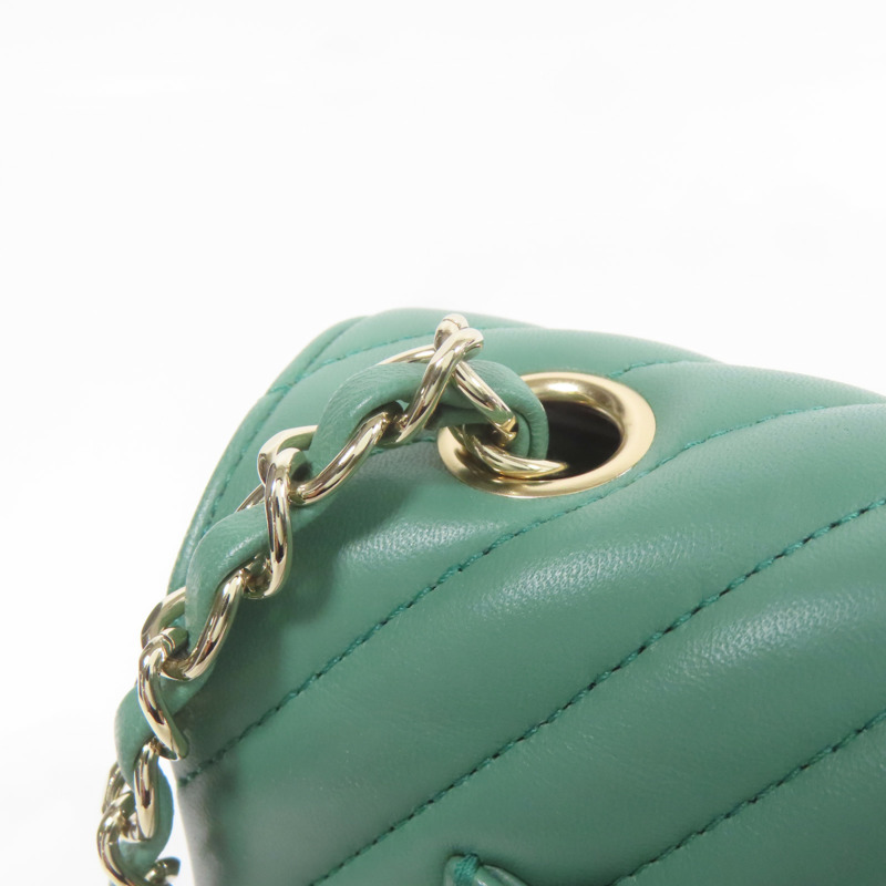 CHANEL 牛皮皮革Shoulder Bag金扣鏈帶肩背袋-9