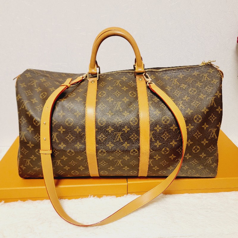 二手 少用 Louis Vuitton 經典原花 55公分 Keepall手提袋/旅行袋/登機包-0