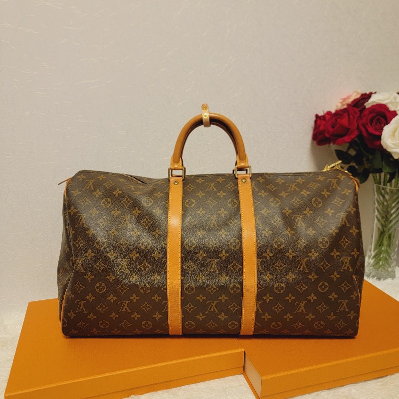 二手 少用 Louis Vuitton 經典原花 55公分 Keepall手提袋/旅行袋/登機包-1