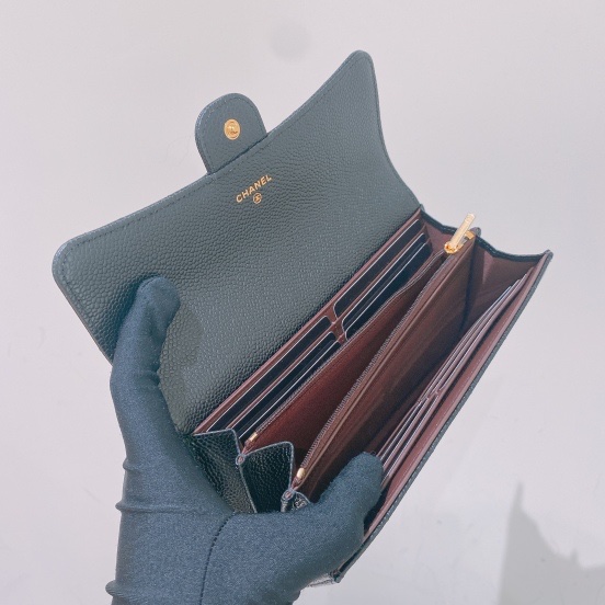 TK1678 Chanel 香奈兒經典款Classic Flap黑色魚子醬牛皮長夾Long Wallet Caviar Black x GHW-2