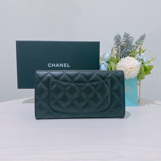 TK1678 Chanel 香奈兒經典款Classic Flap黑色魚子醬牛皮長夾Long Wallet Caviar Black x GHW-6