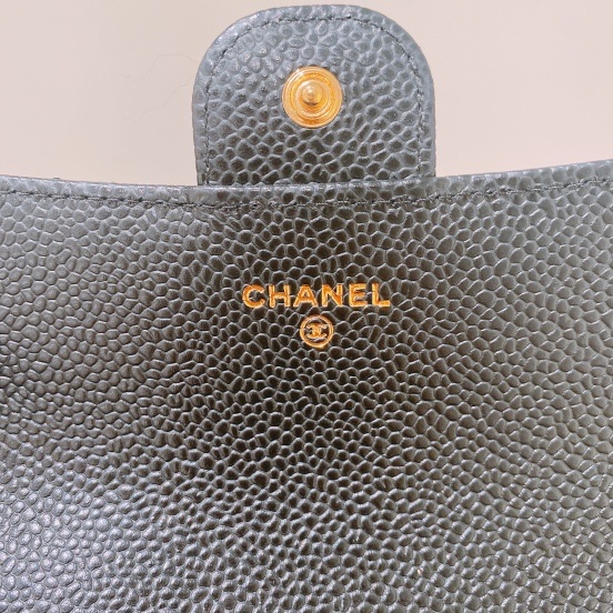 TK1678 Chanel 香奈兒經典款Classic Flap黑色魚子醬牛皮長夾Long Wallet Caviar Black x GHW-11