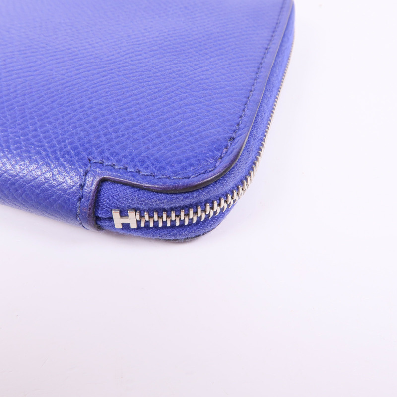HERMES 【激減優惠】Epsom皮革Silk In Wallet銀扣長錢包Bleu Electrique-9