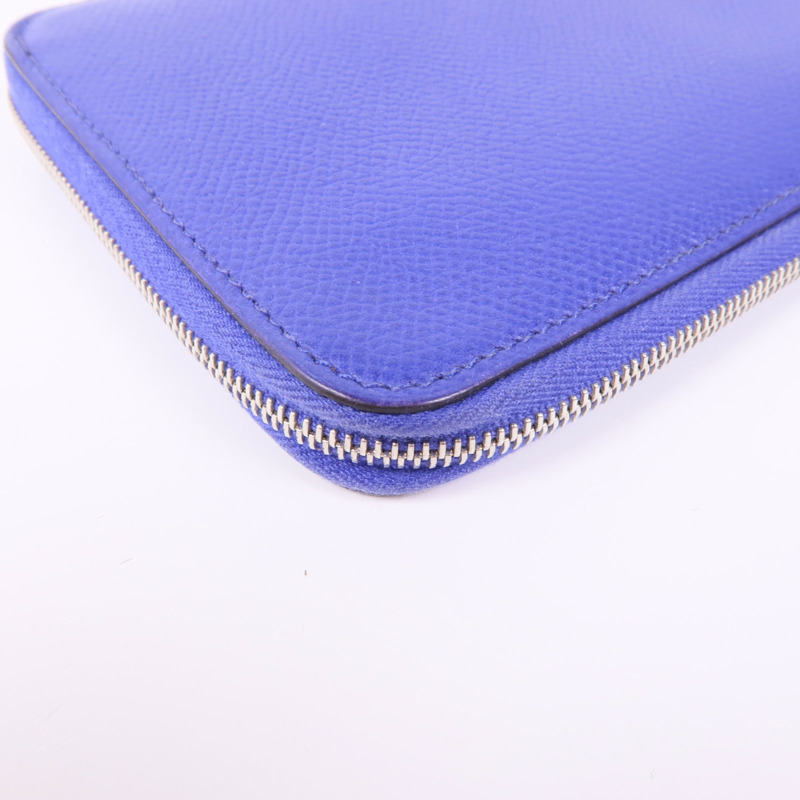 HERMES 【激減優惠】Epsom皮革Silk In Wallet銀扣長錢包Bleu Electrique-11