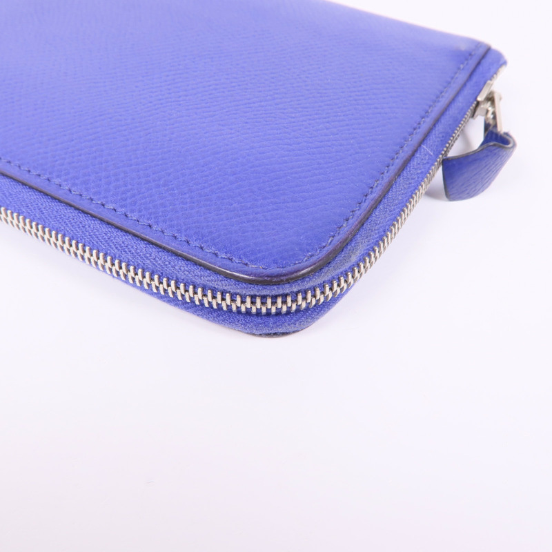 HERMES 【激減優惠】Epsom皮革Silk In Wallet銀扣長錢包Bleu Electrique-12