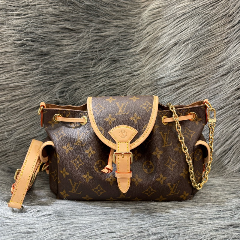 LV M25085 Odyssee 老花 原花 金鍊 手提包 斜背包 肩背包 束口包-0