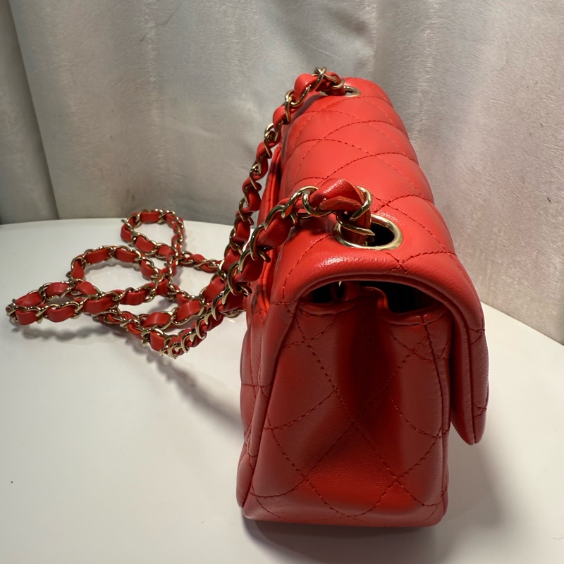 全新全配🖤CHANEL 經典款❤️甜美紅色方胖子芯片款-5