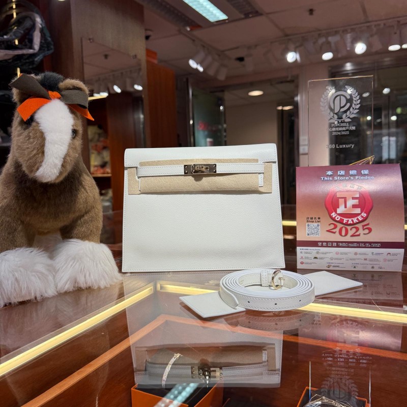 ✨持有香港正品正貨標籤(只做全新)✨ Hermes Kelly Danse 白色金扣 (白雪公主)-0
