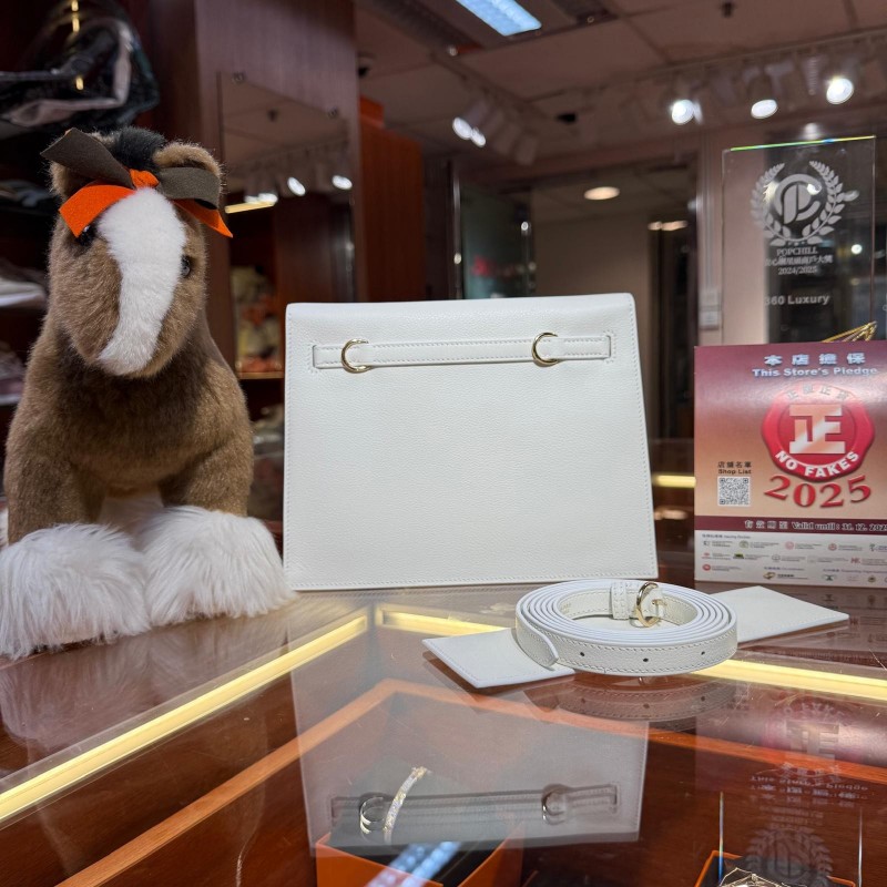 ✨持有香港正品正貨標籤(只做全新)✨ Hermes Kelly Danse 白色金扣 (白雪公主)-1