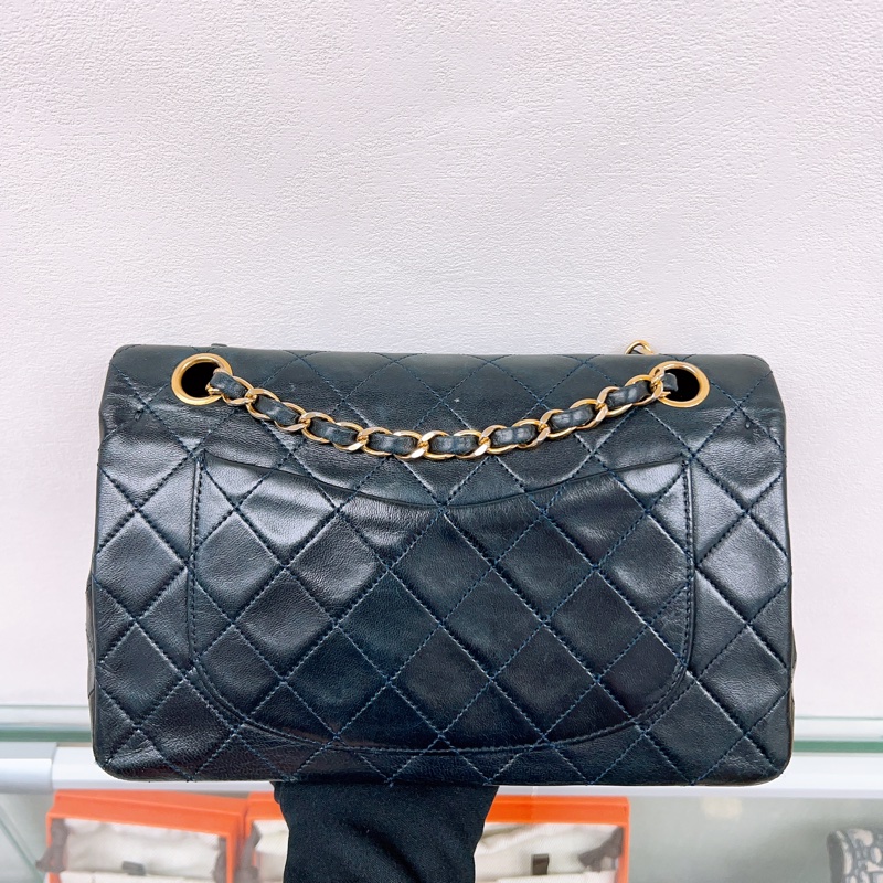 Chanel classic flap/ cf 23 深藍色 中古經典翻蓋包小號-7