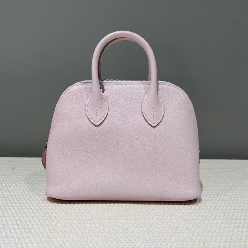K刻💓 愛馬仕mini bolide 迷你 保齡球 evercolor皮 夢幻紫銀扣-1