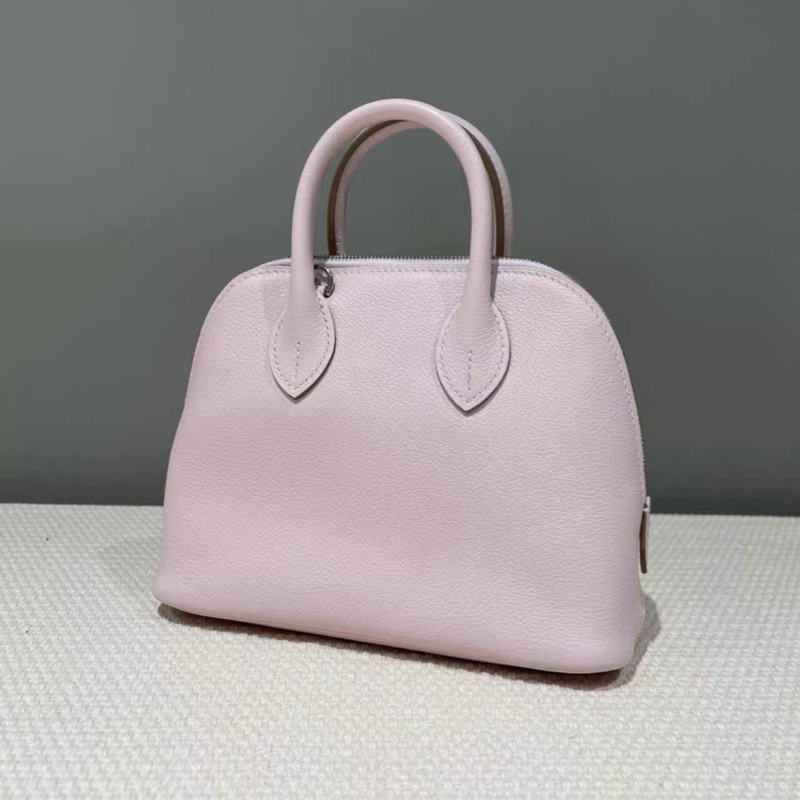 K刻💓 愛馬仕mini bolide 迷你 保齡球 evercolor皮 夢幻紫銀扣-2