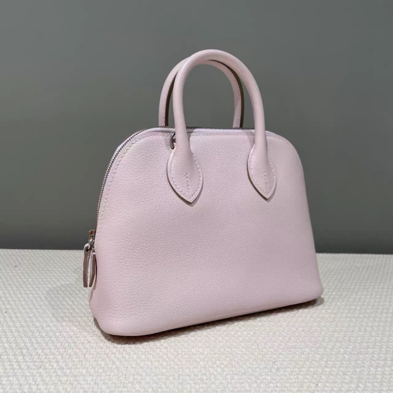 K刻💓 愛馬仕mini bolide 迷你 保齡球 evercolor皮 夢幻紫銀扣-3