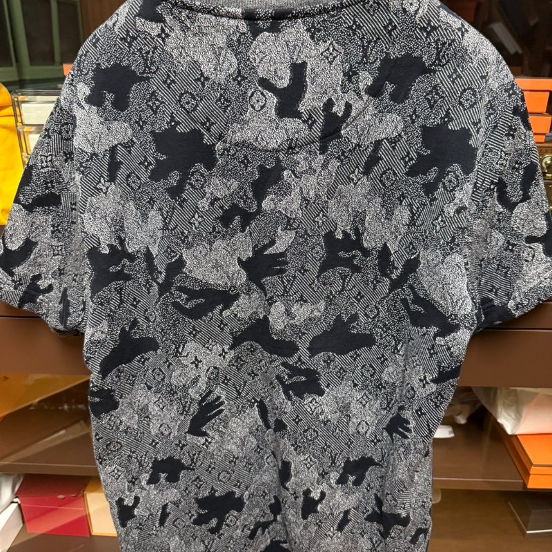LV 迷彩 緹花 針織 短袖 上衣 T-SHIRT  短T-1