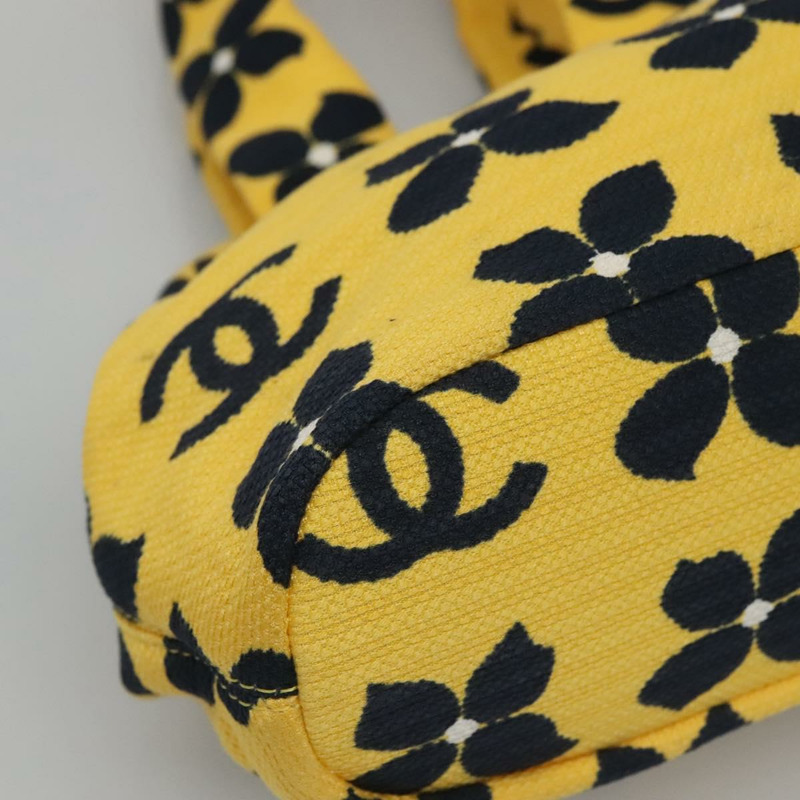 【日本直送】香奈兒黃色帆布手提包,CC標誌,正品編號115198-10