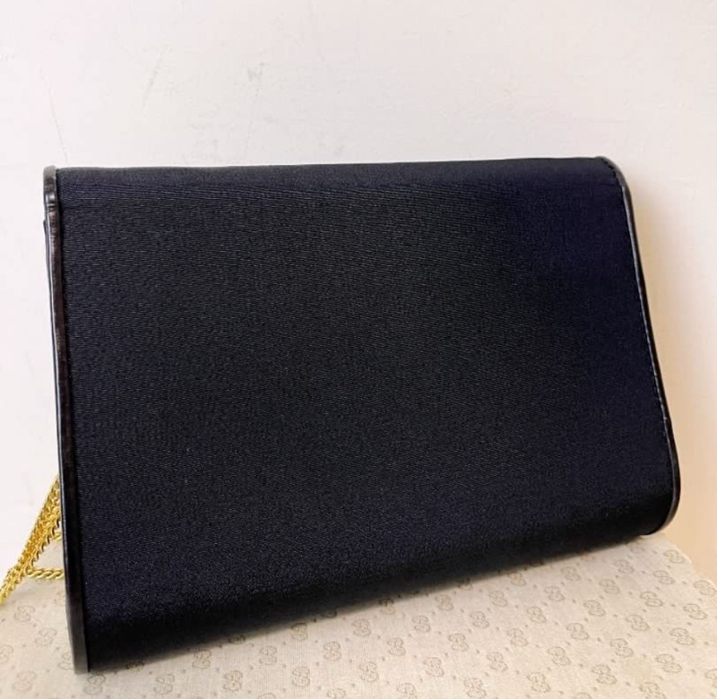 中古】Vintage Gucci迷你標誌 布面鍊條包-3