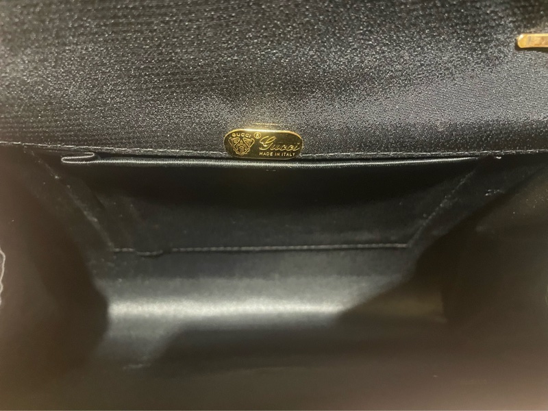 中古】Vintage Gucci迷你標誌 布面鍊條包-5